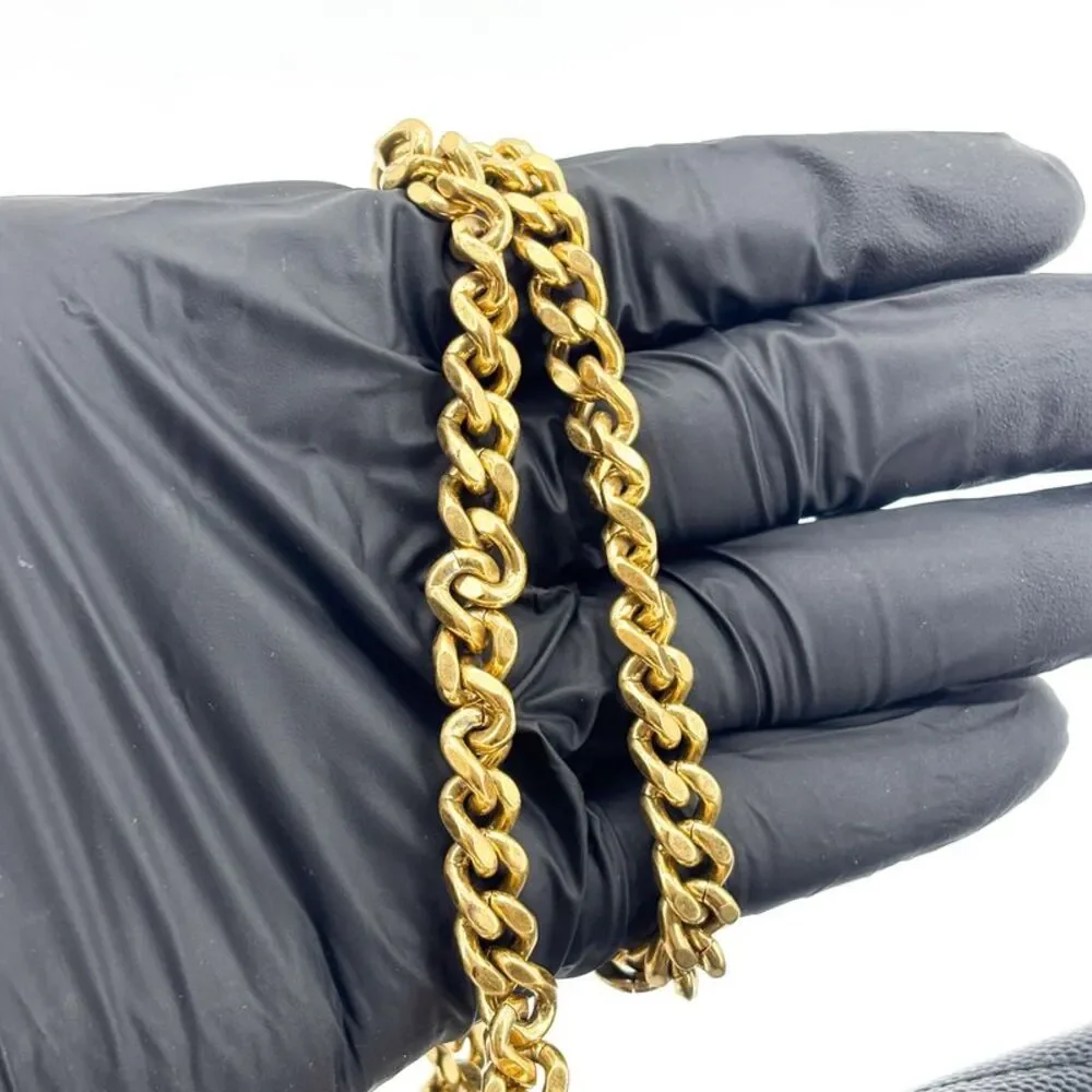 Saint Laurent Monogram Chain Wallet Black Gold Hardware